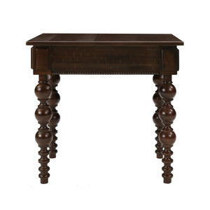 Solid Wood End Table with Drawer in Espresso Finish