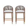 Outdoor 26" Counter Height Metal Frame Counter Stools with Scallop Shaped Backrest & Water Resistant Cushions
