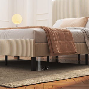 Platform Bed With Metal Frame And Charging Station