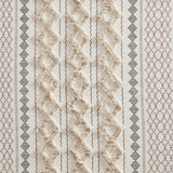 Cotton printed curtain panel with chenille stripe and lining