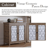 Rustic Natural Aged Brown Solid Wood Transitional Storage Cabinet – 31.89"