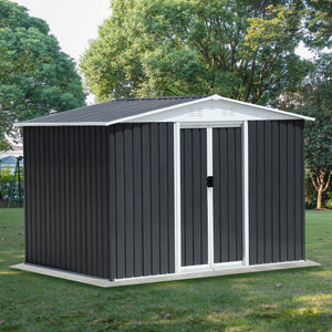8x6 Feet Apex Roof Dark Storage Shed