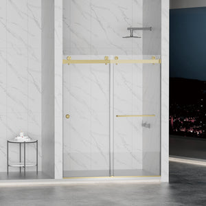 Frameless Shower Door with Double Sliding Design