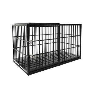 Extra Large Heavy Duty Dog Crate With Removable Pans For Dogs - Black