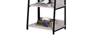 Natural & Black Ladder Bookshelf with 5 Fixed Shelves - 24" Wide