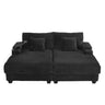 Modern Chaise Sofa With Adjustable Backrest, Cup Holders, Phone Holder & Storage Compartments