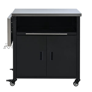 Foldable Outdoor Prep Station BBQ Cart Patio Dining Cart