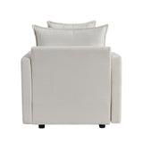 Plush Chenille Armchair with Deep Seating and Double-Layer Cushions