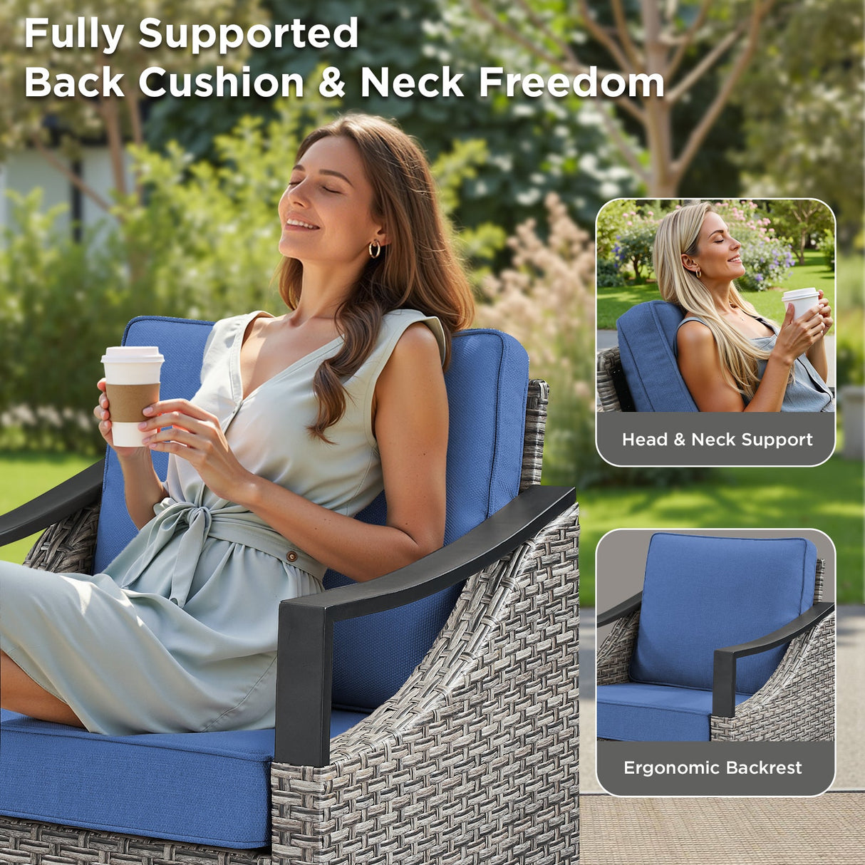 Outdoor Swivel Rocking Glider Chairs Set of 2