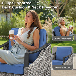 Outdoor Swivel Rocking Glider Chairs Set of 2
