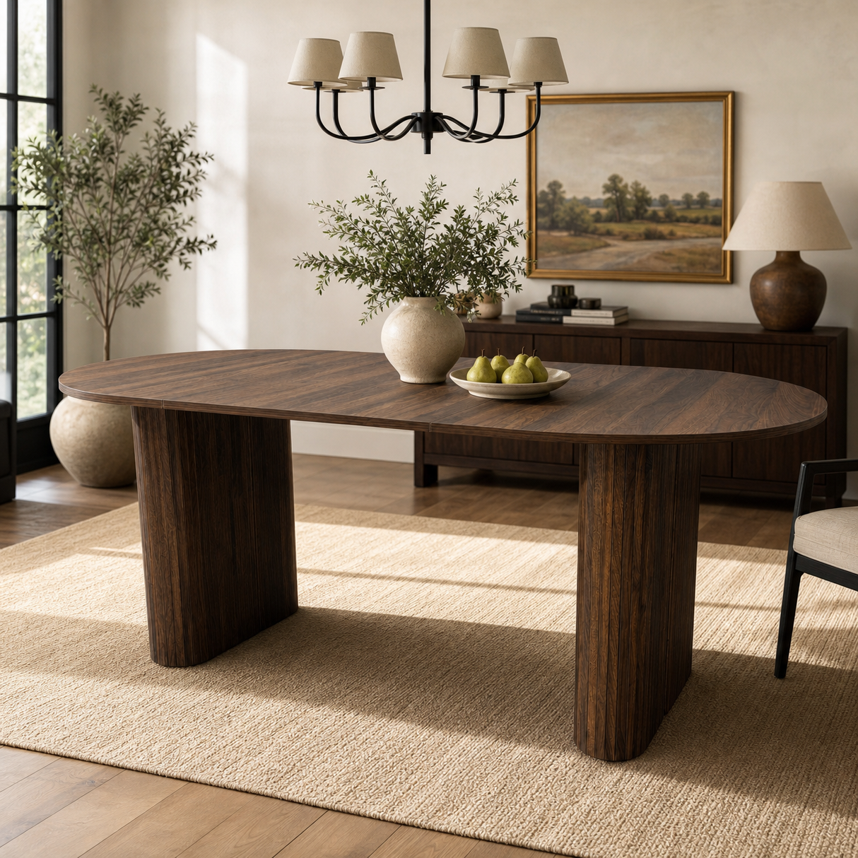 70.8" Oval Dining Table for 4-8 Persons