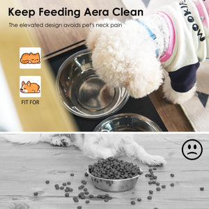 Feeding Station with 1 Storage Cabinet Black