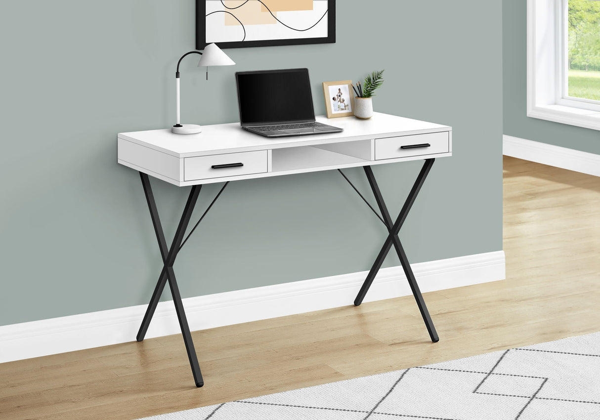 Computer Desk with Storage Drawers in Contemporary Style