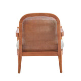 Elliston Rattan Backrest Solid Wood Accent Chair with Cushions Set of 2