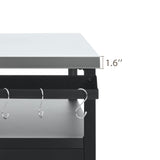 K&K 54.5' Outdoor Kitchen Island with Stainless Steel Tabletop and Storage