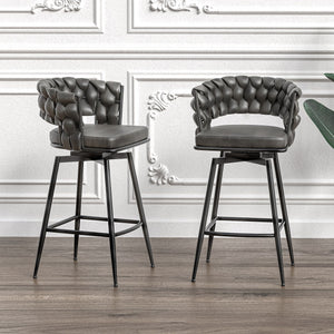 Bar Stool 360 Swivel With Back Footrest