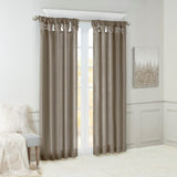 Twist Tab Lined Window Curtain Panel Pewter 50x108"