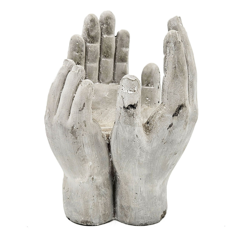 Set of 2 6x6x9' Accepting Hands Accent Cement Hand Decor
