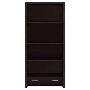 Skylar 71-inch 5-shelf Bookcase with Drawer Cappuccino