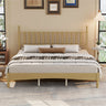 King Size Wood Platform Bed with Gourd Shaped Headboard