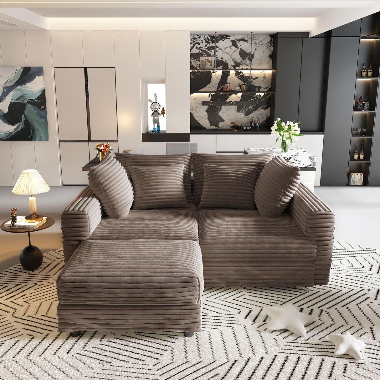 Modern Comfy Upholstered Sofa Cloud Couch & Deep Seat Couches