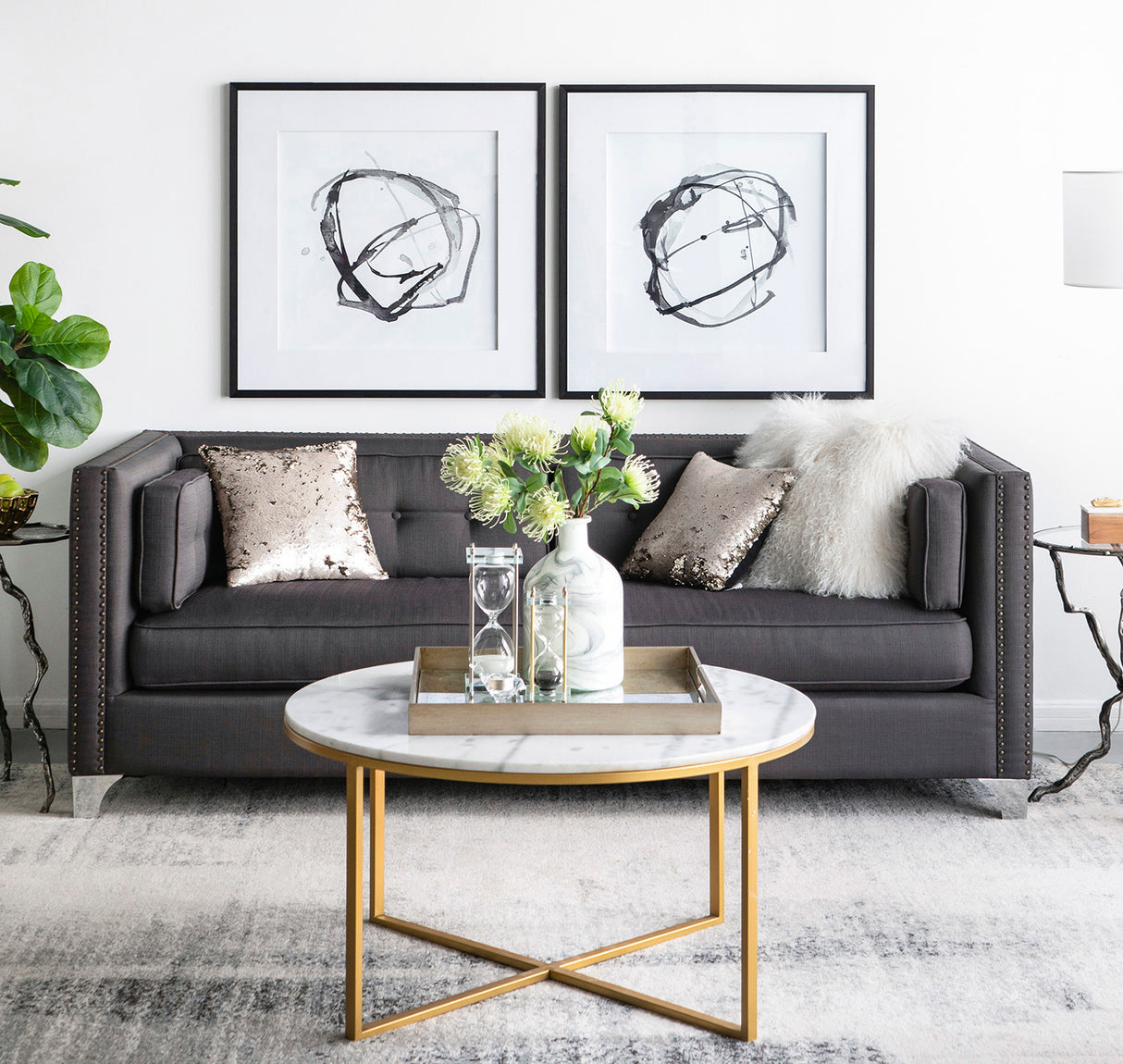 Noir-Cascade™-—-Modern-Watercolor-Prints-in-Bold-Neutrals-Wall-Art