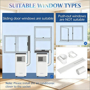 Portable Air Conditioner with Powerful Cooling and Multiple Modes - White