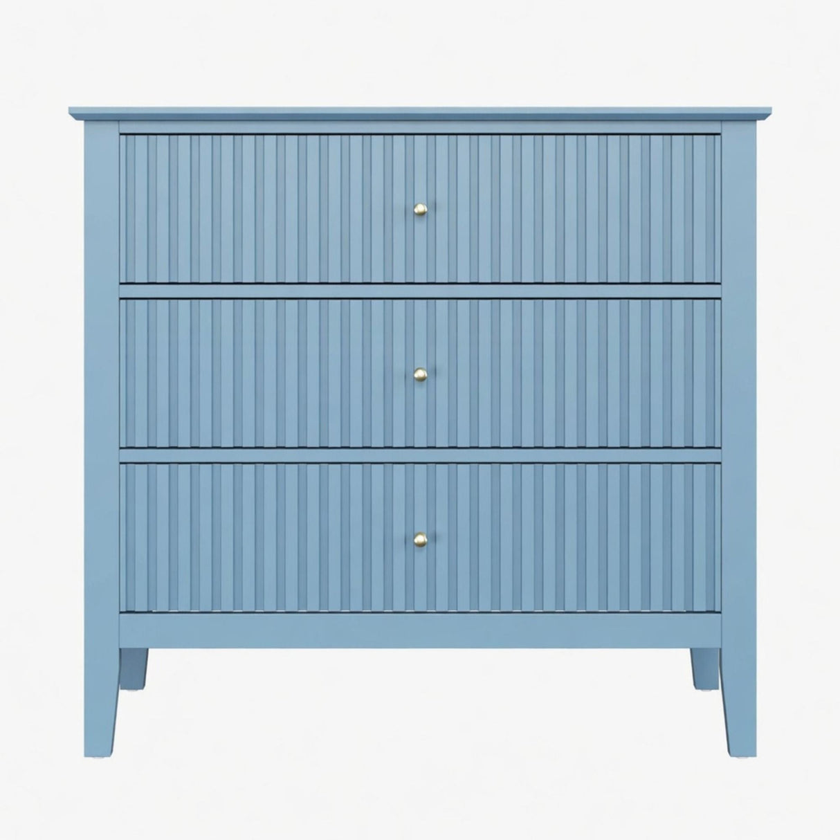 Fluted 3 Drawer Nightstand With Soft Close Slides