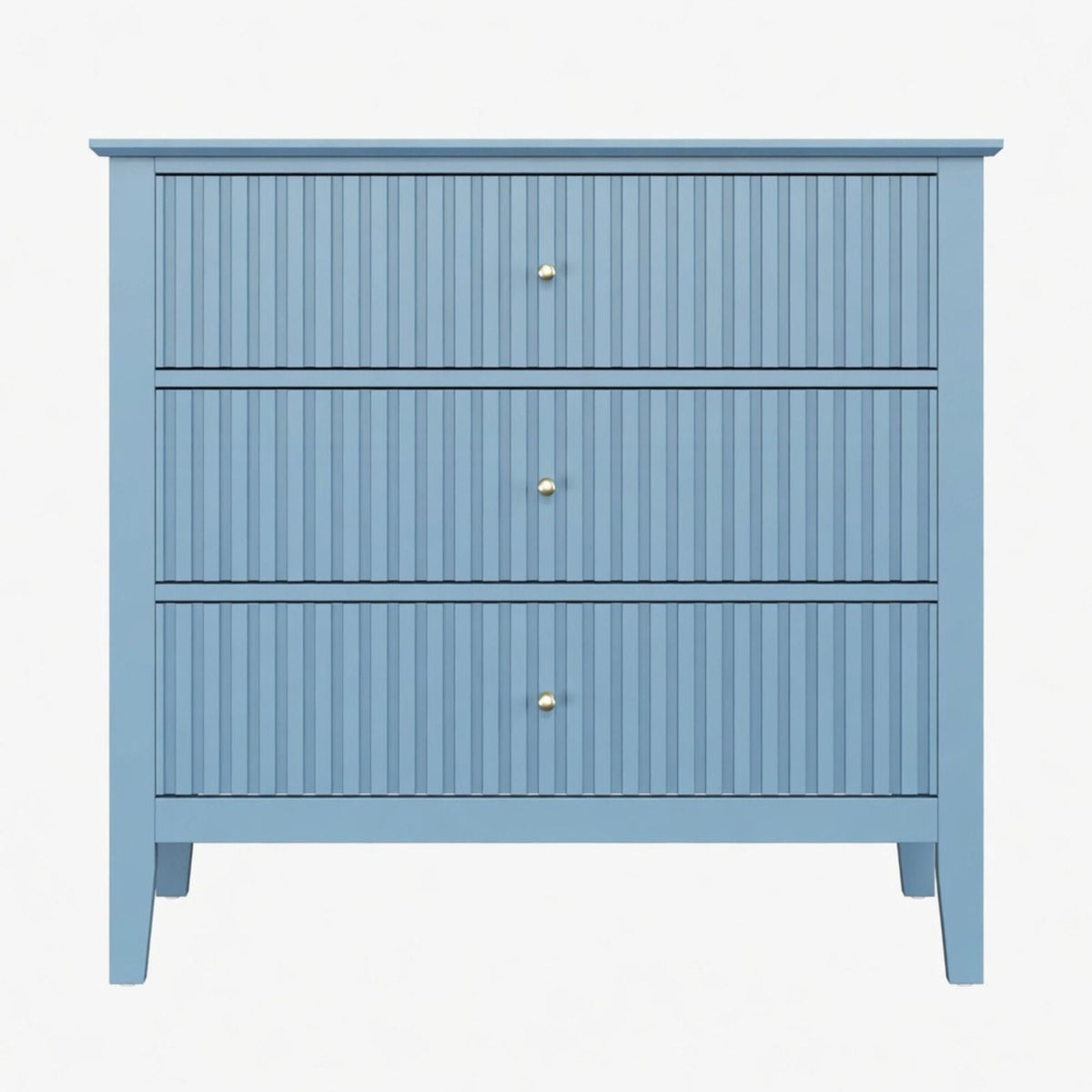 Fluted 3 Drawer Nightstand With Soft Close Slides
