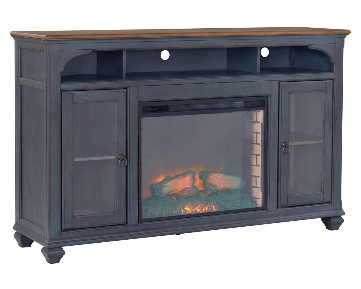 Fireplace TV Stand For TVs Up To 80" - Blue