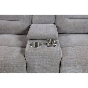 Sebring - Upholstered Manual Reclining Loveseat With Center Storage Console - Gray