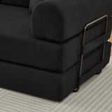 Folding Sofa Bed with Corduroy Upholstery and 2 Pillows