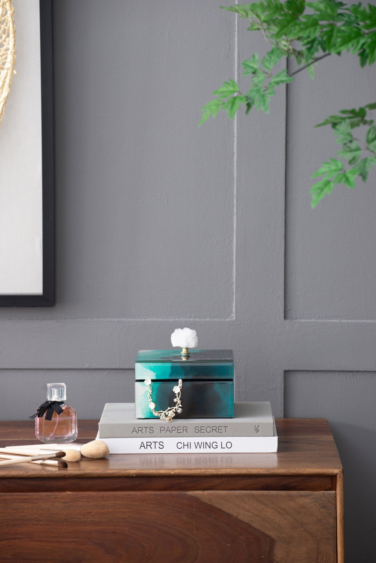 6' x 6' x 5' Bethany Aqua Jewelry Box, Stackable Decorative Storage Boxes With Lids