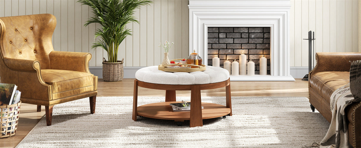 Modern Large Round Ottoman Coffee Table