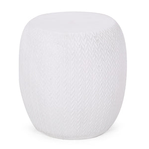 Outdoor Lightweight, Concrete Side Table - Antique White