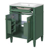 Bathroom Vanity with Solid Wood Frame and Tip Out Drawer - Black, White, Dark Green