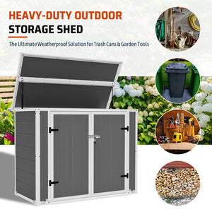 Horizontal Outdoor Storage Shed with Ramp & Hydraulic Lid