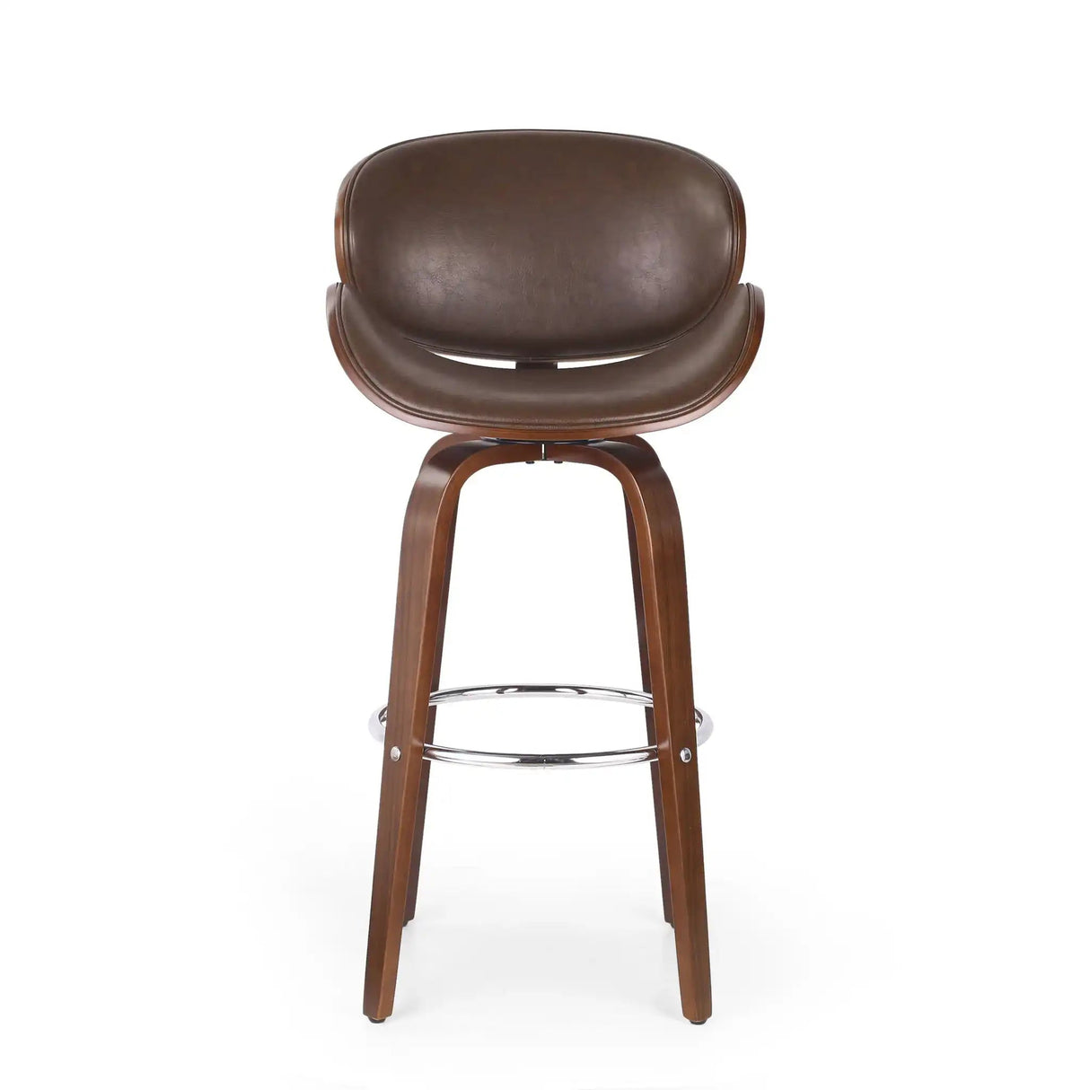 Lumos Mid Century Modern Upholstered Swivel Barstool