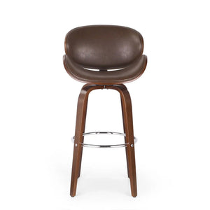 Lumos Mid Century Modern Upholstered Swivel Barstool