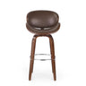 Lumos Mid Century Modern Upholstered Swivel Barstool