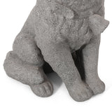 MGO Dog Statue, Outdoor Stone Gray, No Assembly Required