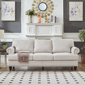 83" Modern Classic Design with Nails Living Room Three Seater Sofa