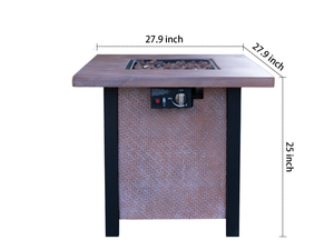 25" H Outdoor Patio Propane Gas Fire Pit Table - 50,000 BTU
