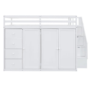 Loft Bed With Built In Wardrobes, Cabinets And Drawers