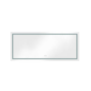 72" LED Bathroom Mirror with Dimmable Anti-Fog Lighting - Aluminum & Glass