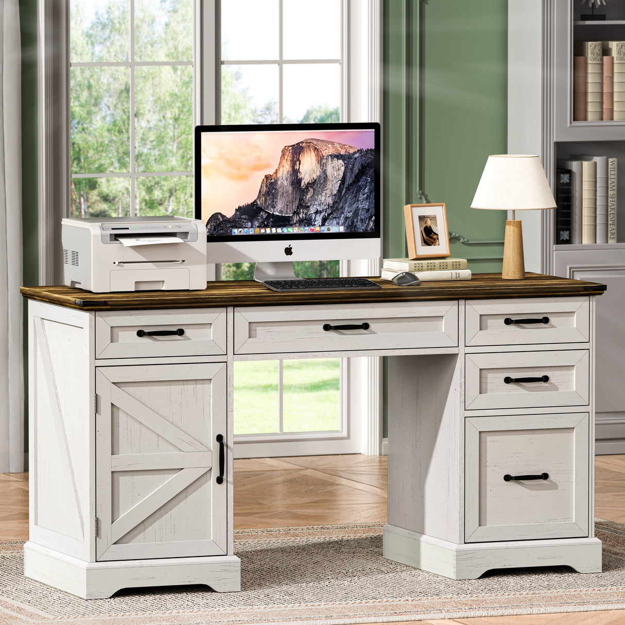 58" Farmhouse Executive Desk
