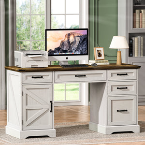 58" Farmhouse Executive Desk