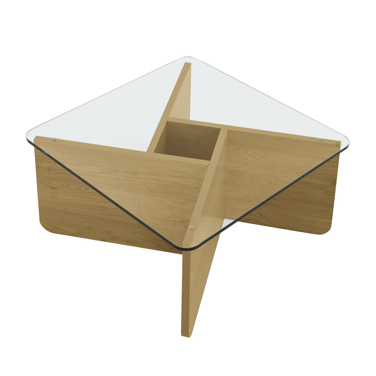Mid-Century Modern 31.5 Inch Glass Coffee Table