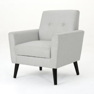 Radiantize Upholstered Fabric Club Chair With Square-Off Back And Button Tufted