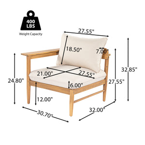 Terassi Outdoor Acacia Wood 4 Seater Sofa